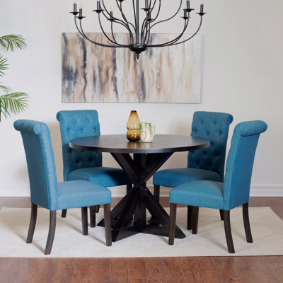 Ensemble de salle à manger 5 pièces: table croisée et 4 chaises élégantes