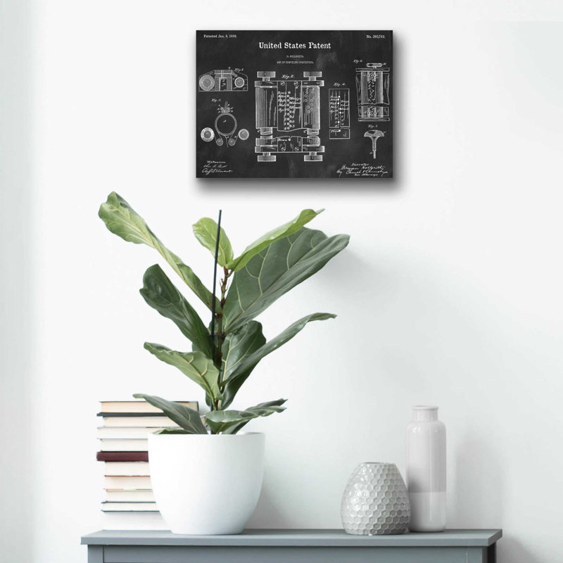 «Tubular Machine Blueprint Vernis», impression sans cadre, H 12 po x l 16 po x P 0,13 po
