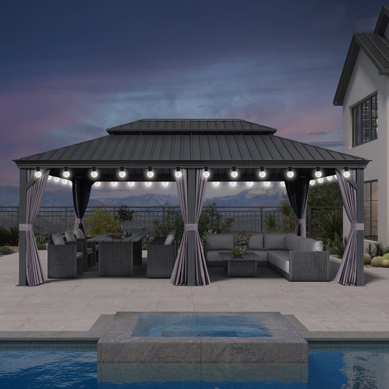 Pavillon de jardin mauve 20 pi L 13 pi. D Pavillon de jardin en aluminium