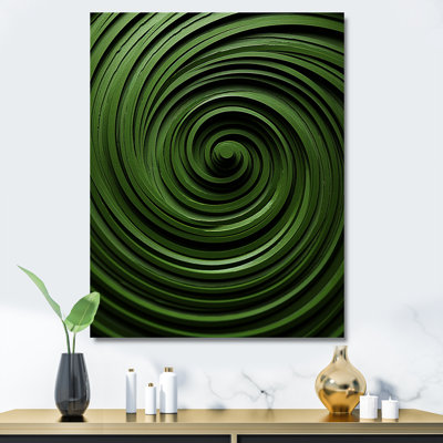 Abstrait vert apaisant en spirale - art mural géométrique