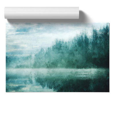 Forest and Lake Painting - Wall Art