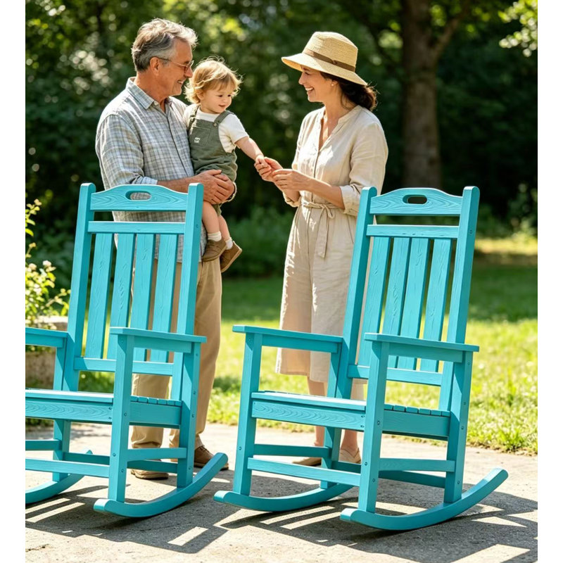 Chaise berçante en plastique Mccutcheon, Bleu Aruba