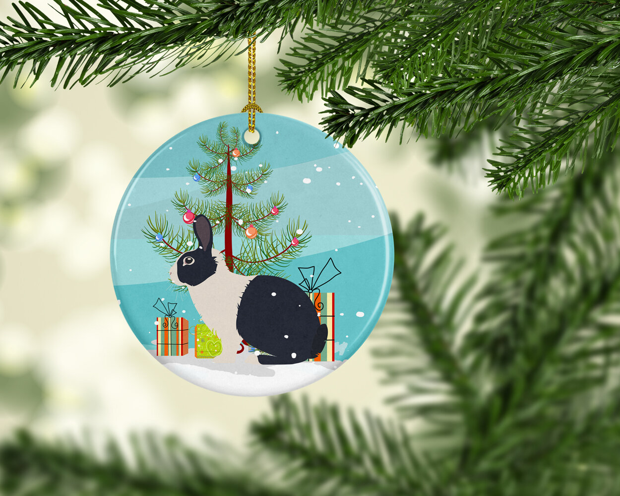 The Holiday Aisle® Ceramic Animals Holiday Shaped Ornament | Wayfair