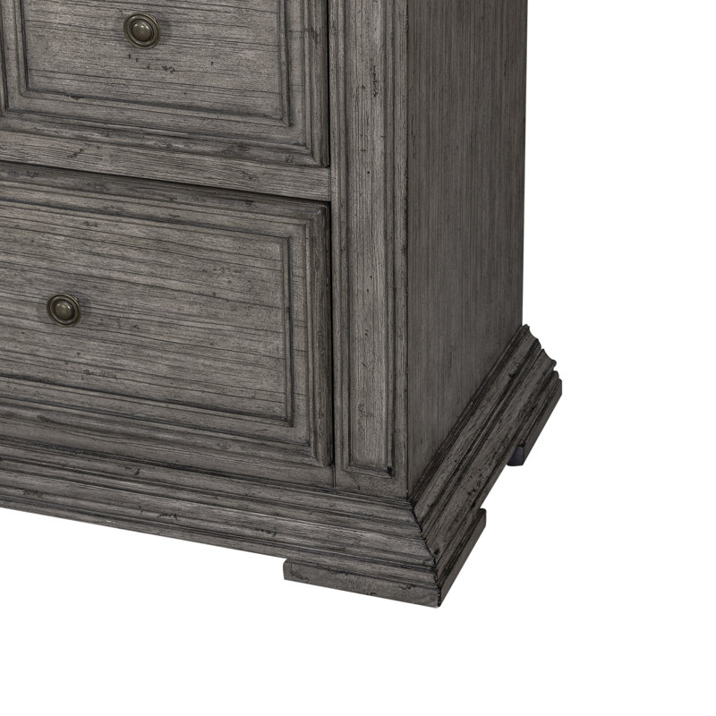Temple Cloud 10 Drawer Dresser w/ Lined Interior, Gray