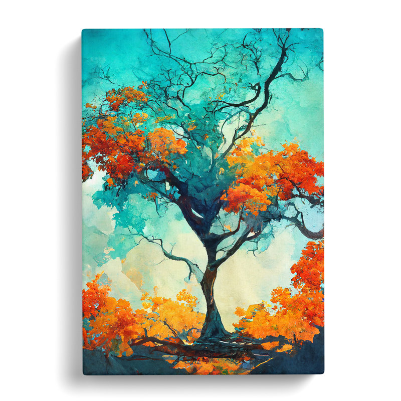 Pretty Abstract Tree No.1 - Wrapped Canvas Print, 50cm H x 35cm W x 3cm D