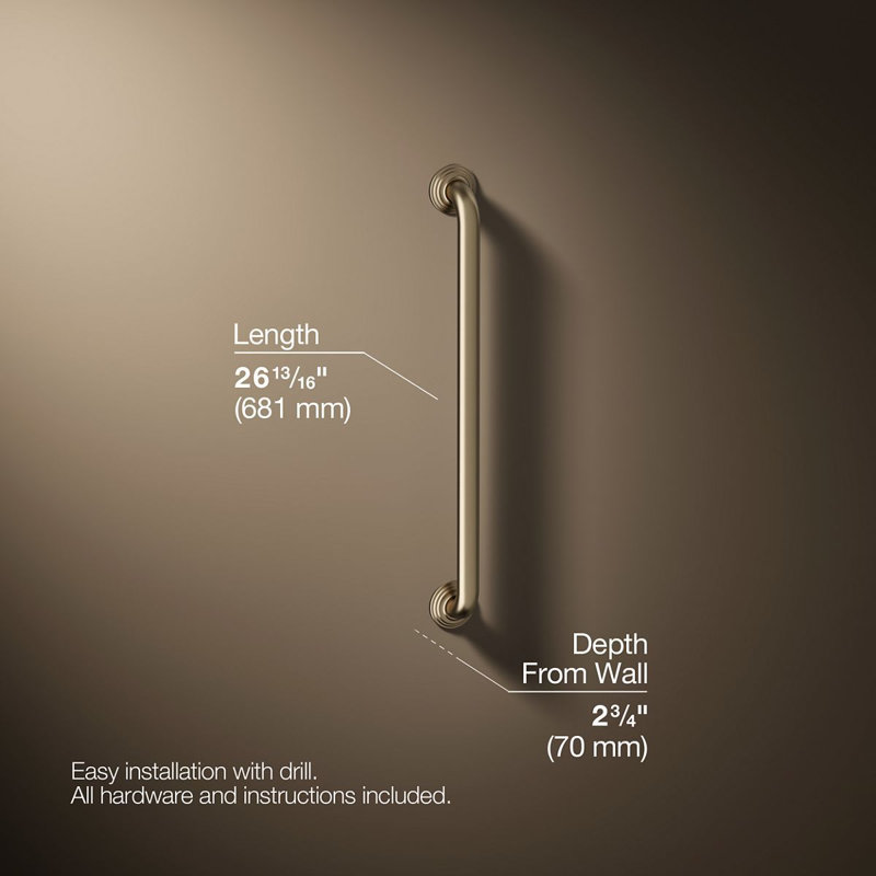 Traditional Grab Bar, Vibrant Brushed Bronze, 24"W