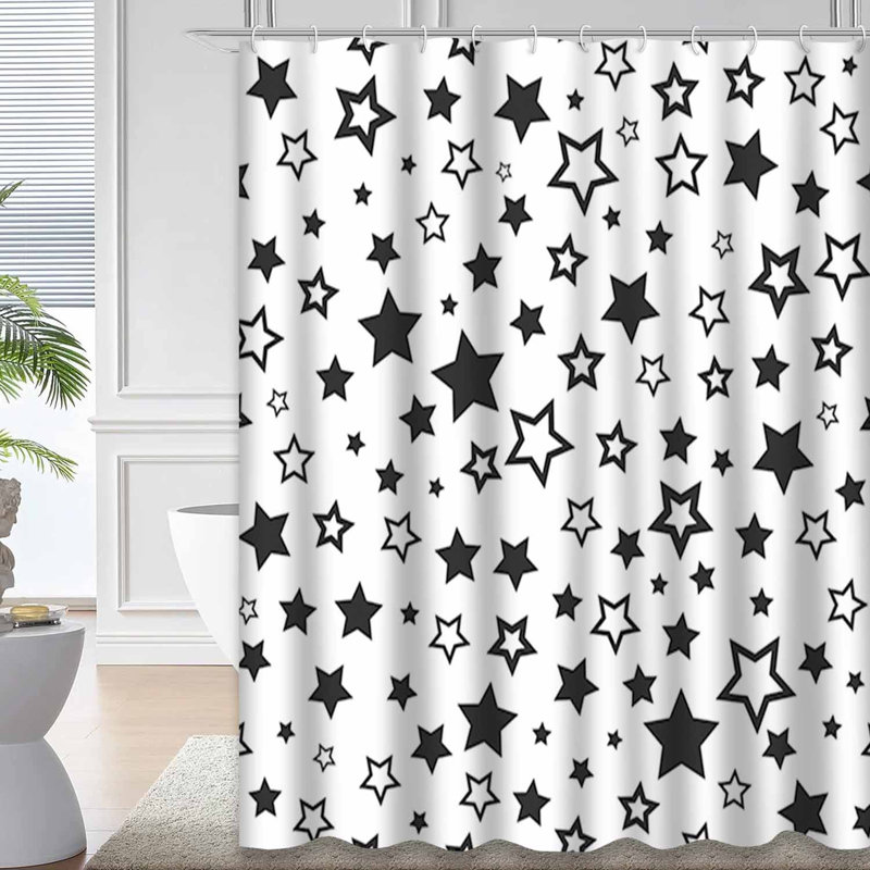 Rideau de douche 12 étoiles, L 72 po x l 72 po