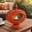 Porte-bougie Cia, forme ovale 12 po, cadre en fer rouge avec centre en verre