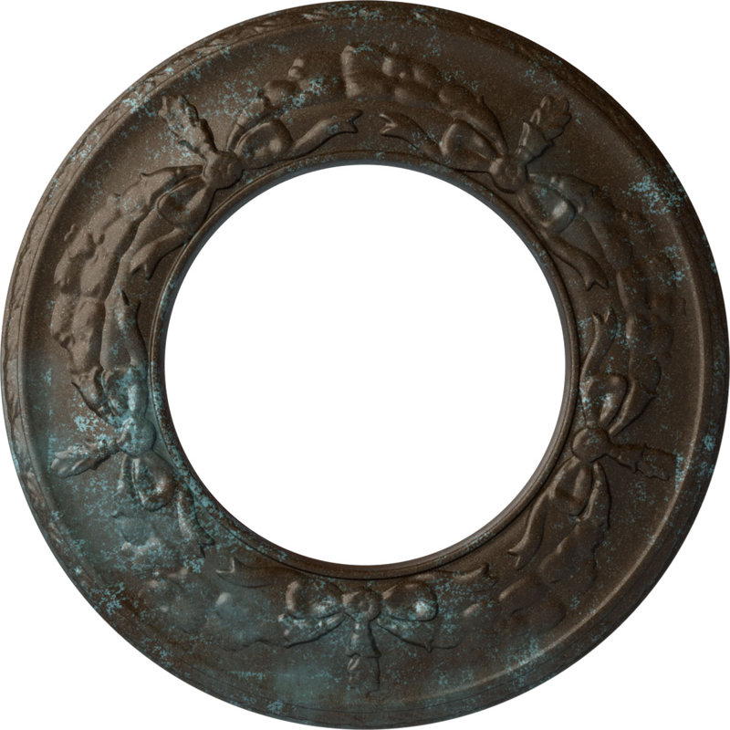 Médaillon de plafond H 13,25 po x l 13,25 po x P 0,875 po Salem, Patine bleue bronze