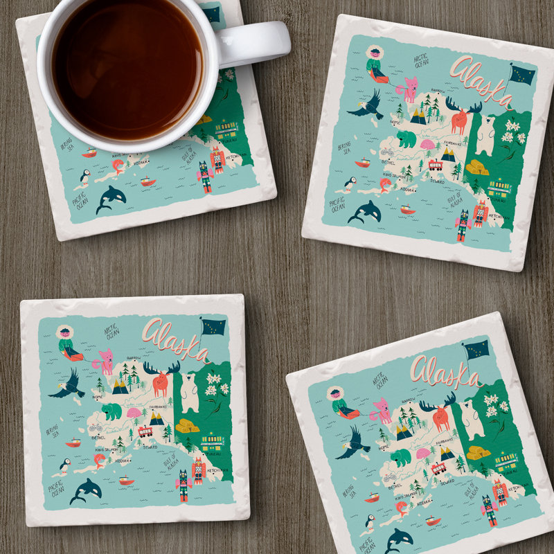 Paquet de 4 sous-verres East Urban Home