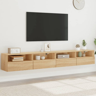30cm x 30cm-2 piece TV wall cabinet made of wood, 30cm x 30cm
