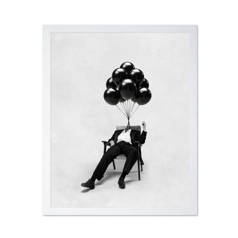 Ballon Gentleman, Poster, 18"H x 24"W, White Framed