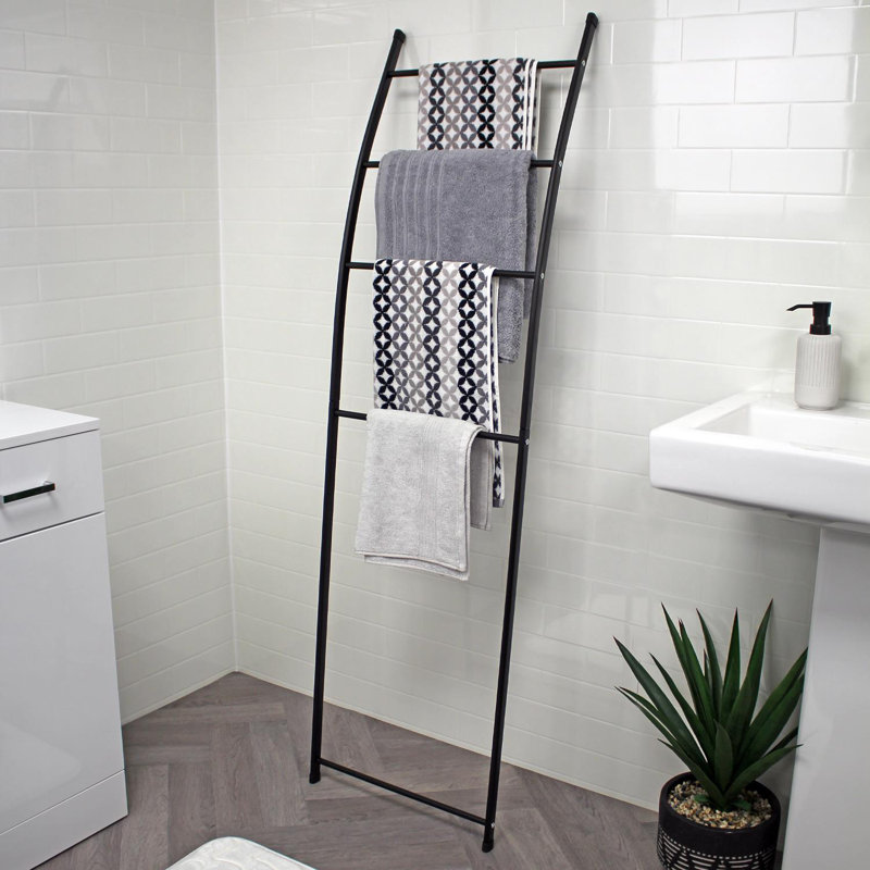 Agathla 4 Freestanding Towel Stand, Matte Black