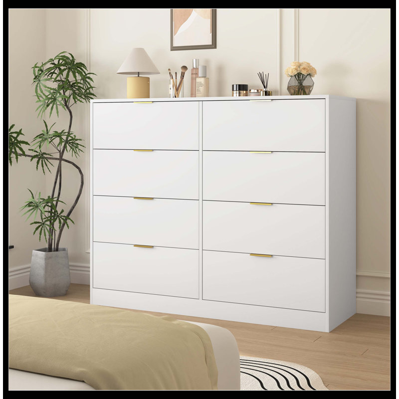 Commode 8 tiroirs Modern, Blanc