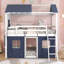 Lit superposé style maison basse avec toit-405219903-405219896