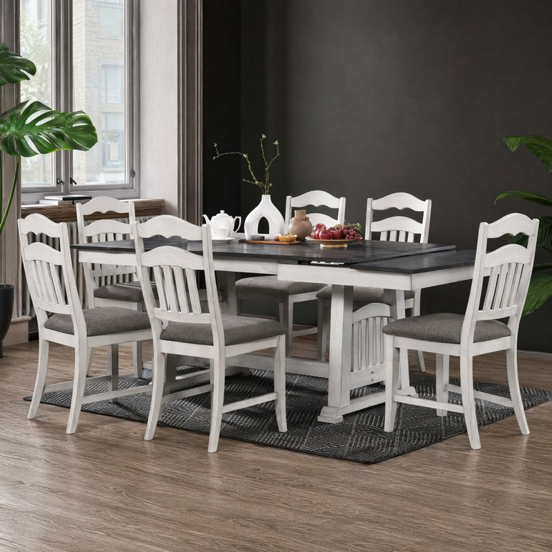 Table de salle à manger contemporaine avec 2 rallonges (plateau 1 pièce)