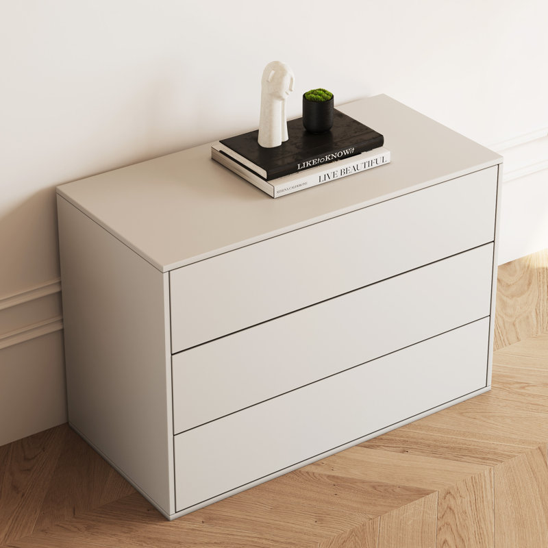 Solorio 31.4in Modern Three Drawer Storage Chest, Nightstand For Bedroom