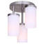 Plafonnier semi-encastré 3 lumières Brunner, finition nickel brossé avec verre opale-128728134