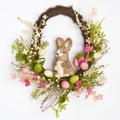 20" Easter Springtime Bunny Wreath