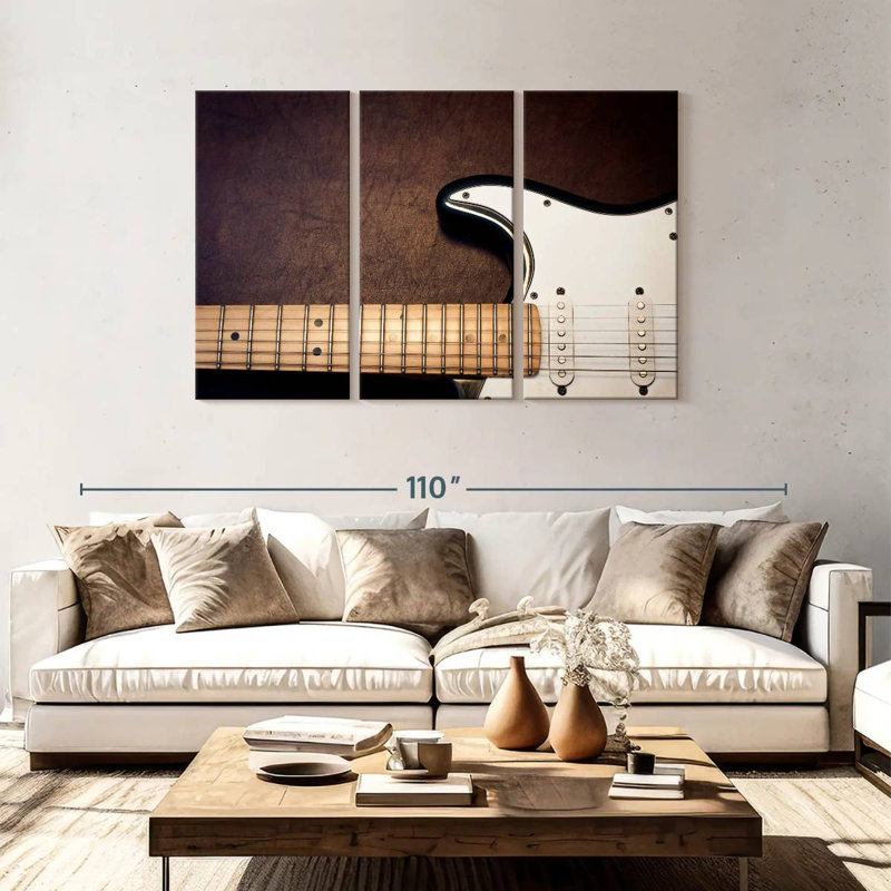 Guitare électrique blanche Abarca, H 48 po x l 74 po