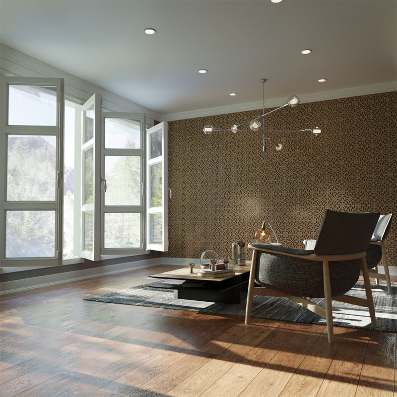 Panneaux muraux décoratifs en bois Garland, Hickory, H 7 3/8 po x l 7 3/8 po x P 1/4 po