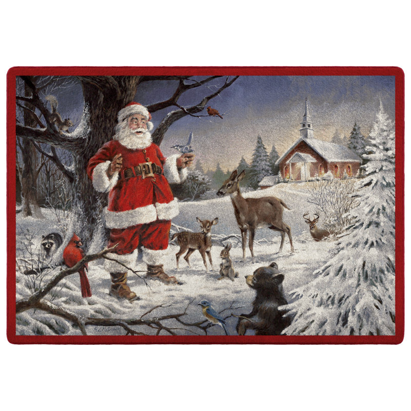 North Burnet Christmas Service Area Rug, Rectangle 3'10" x 5'4"