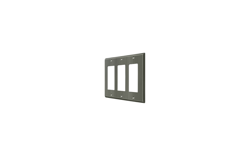 Deltana SWP4740U15A Switch Plate, Triple Rocker in Antique Nickel