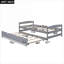 Lit plateforme simple en pin massif gris froid avec lit gigogne pour invités de nuit et petites chambres de style simple