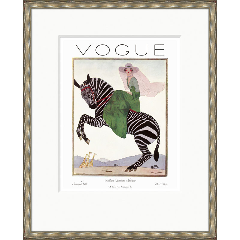 Vogue Cover, Southern Fashions, Andre Marty, January 15, 1926 Print by Andre Marty, Silver