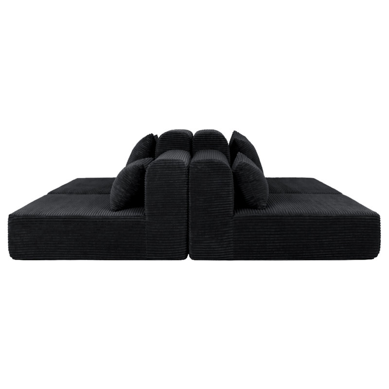 Canapé double modulaire 71 pouces 2 places, Black Corduroy