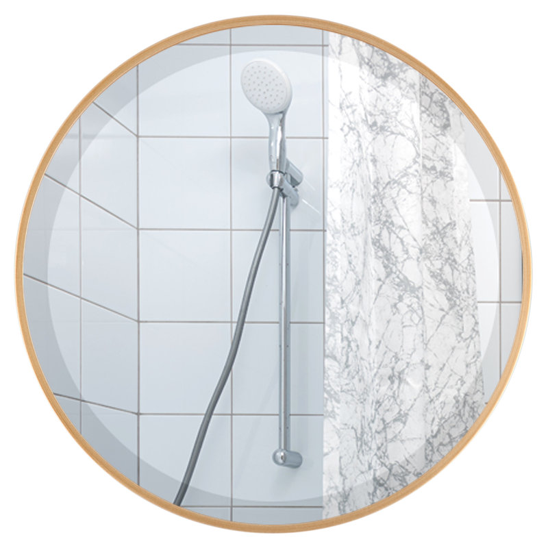 Campfort Round Mirror, 18.62" H x 18.62" W, Gold Paint