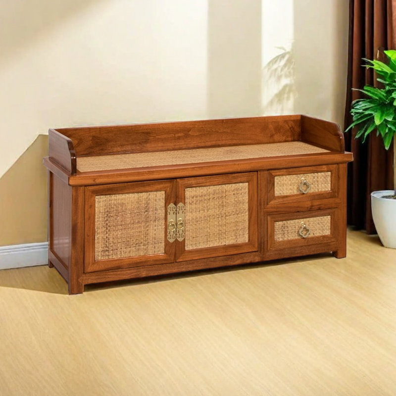New Chinese Shoe Stool For Shoe Stool 6 Pair Shoe Storage Bench, Brown
