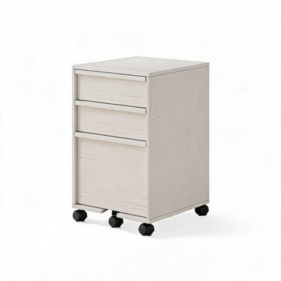 Classeur roulant à 3 tiroirs, classeur mobile en bois pour le bureau personnel, support pour imprimante sous le bureau avec roulettes, grand tiroir classeur, 2 roulettes verrouillables