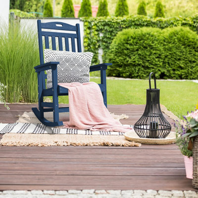 Outdoor Adirondack Rocking Chair HIPS All Weather Oversized Plastic Patio Chair Rocker