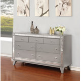 Eltra 7 Drawer 57.6" W Dresser in Metallic Mercury
