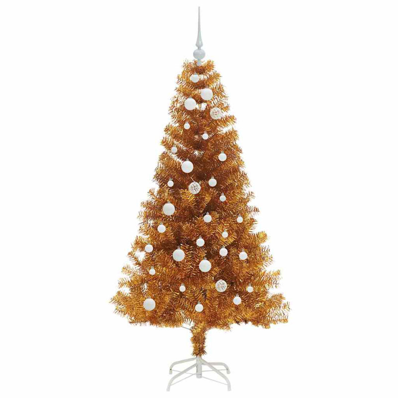 vidaXL Christmas Tree with 150 LEDs with Stand Gold PET, 4.92 ft