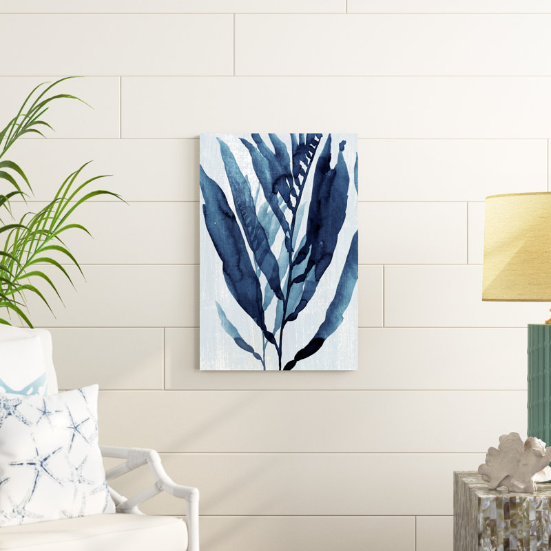 Bleu Drift I, H 30 po x l 20 po, Non, Toile avec cadre blanc