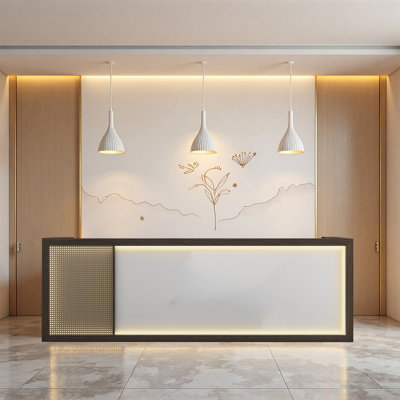 Retro Stylish Service Desk – Fashionable Multi-Use for shopping mall,Barber Shop,Milk tea shop and Company