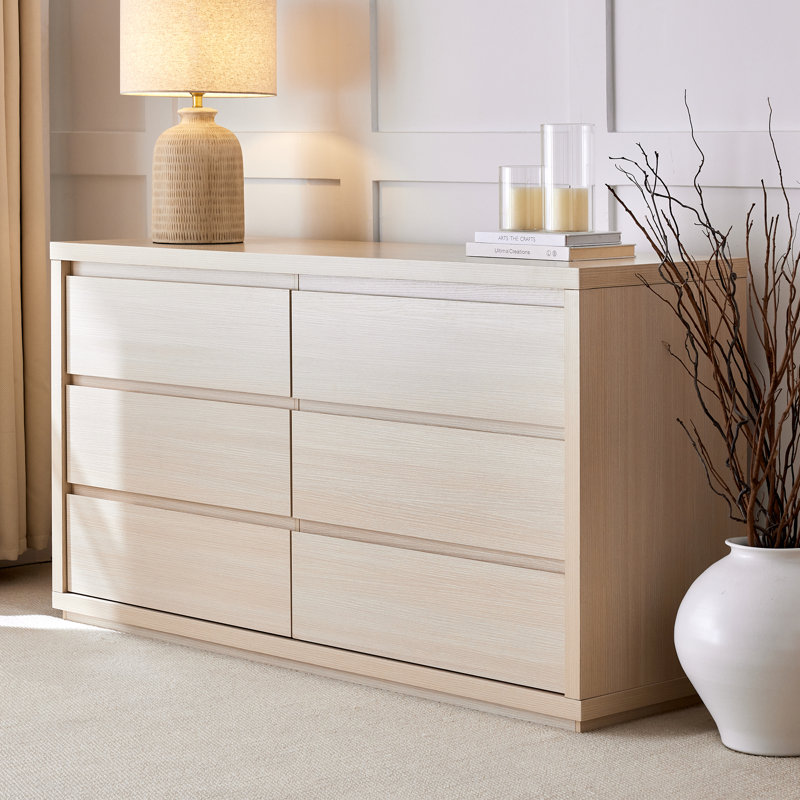 152cm W 6 - Drawer Chest of Drawers, Ivory White