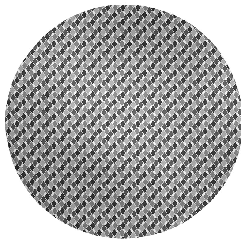 Chenille Geometric Indoor Rug, Round 5'