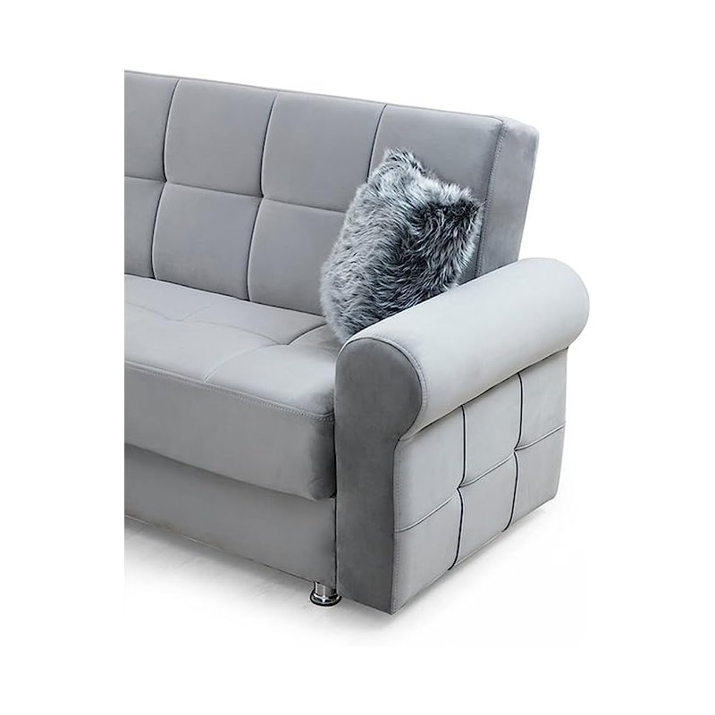 Canapé modulaire réversible Rollo, Mélange de polyester gris