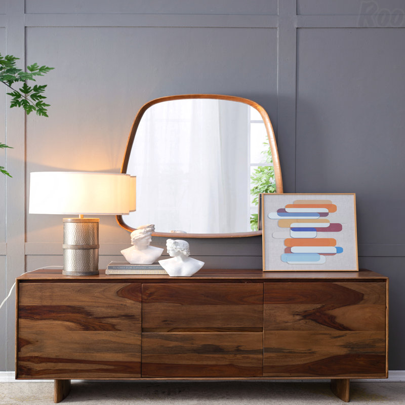 Lampe de table - avec base en bois de manguier