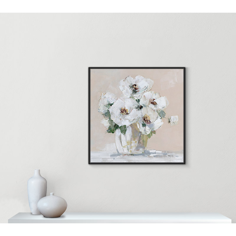 Soft White II par Sally Swatland, H 37,5 po x l 37,5 po x P 2 po, Noir