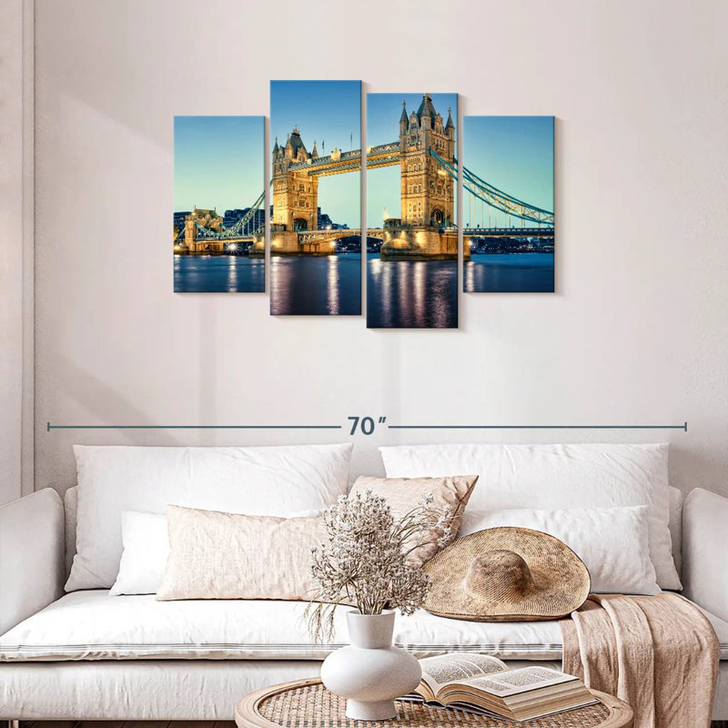 Tower Bridge la nuit, H 27 po x l 43 po