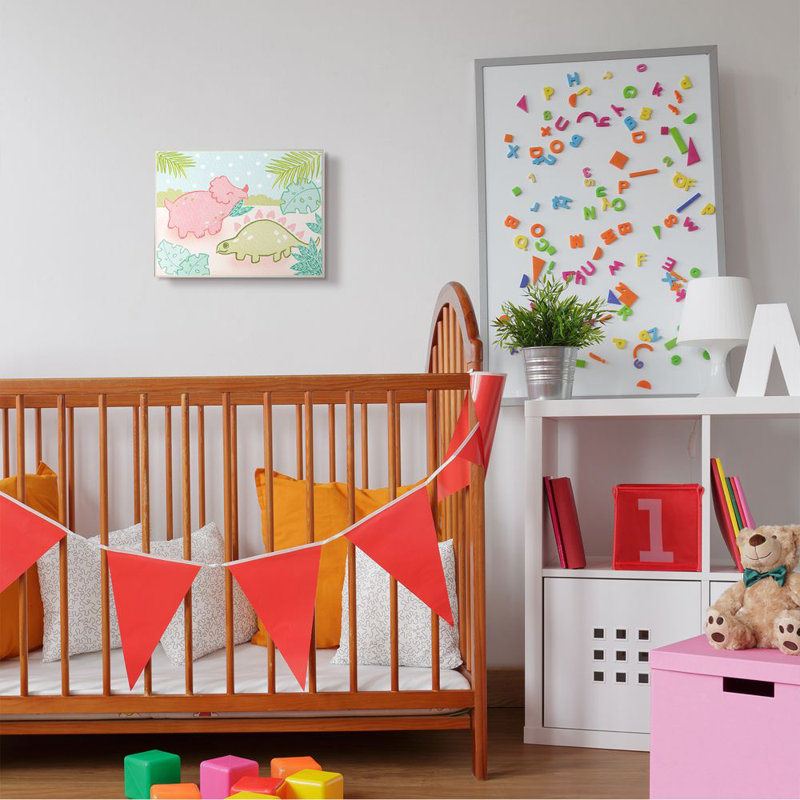 Elaxi, conception de dinosaures mignons pour enfants, Plaque en bois, H 10 po x l 15 po x P 0,5 po