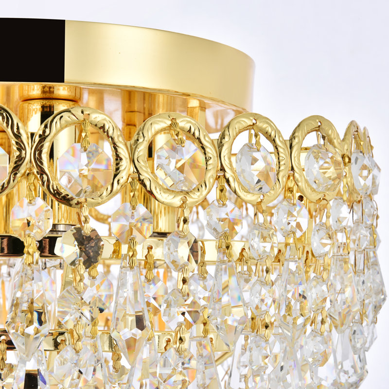 Stoltz Crystal Semi Flush Mount, Gold, Royal Cut