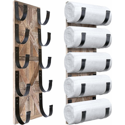 Porte-serviettes mural rustique