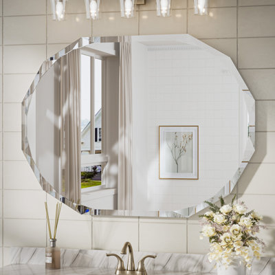 Miroir octogonal biseauté sans cadre Pearlette