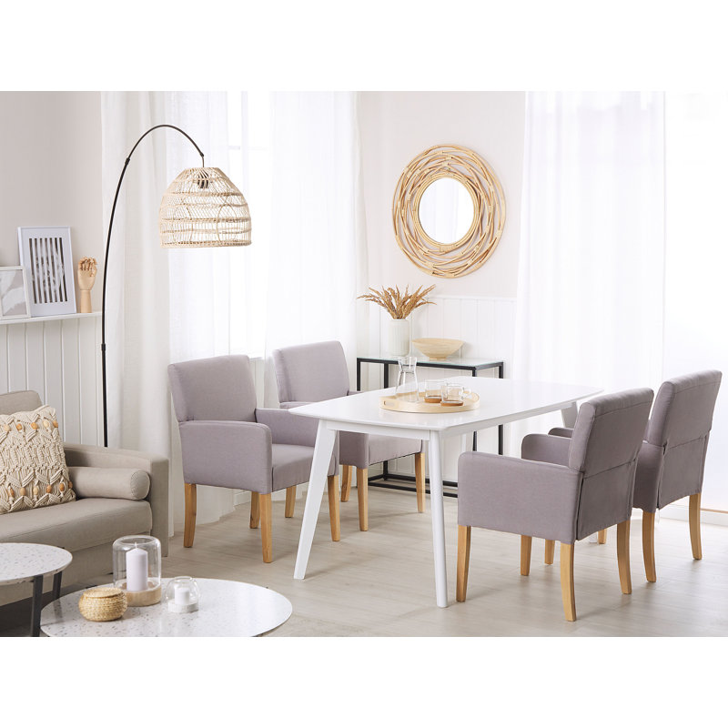 Rockefeller 44cm H Polyester Blend Upholstered Armchair in Grey, White