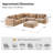 Esme 120" Modern Modular Oversized Sectional Sofa with Chenille Fabric and Memory Foam Cushions-1150191583